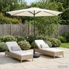 Garden Umbrella with Base 270 x 270 cm Polyester Rectangular Cream