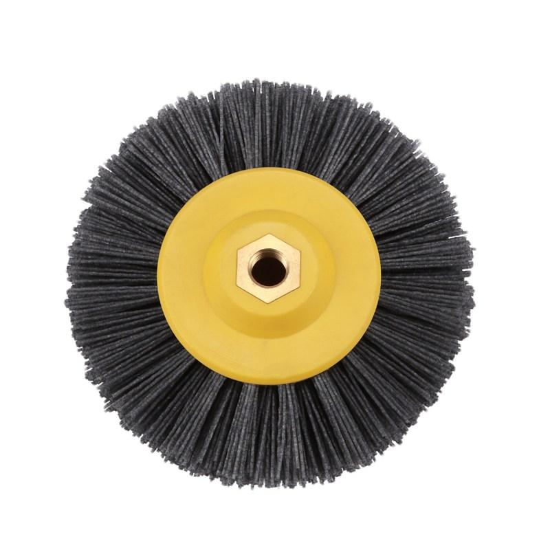 ABLP 1 piece 150x40mm x M14 P60Nylon Abrasive Wire Polishing Brush Wheel for Wood Furniture Stone Antiquing Grinding