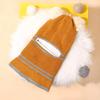 Children's Knitted Woolen Beanie Hat with Scarf Cover and Pom-Poms for Ages 1-6