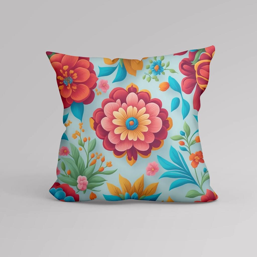 Luxury Home Decoration Cushion Cover Office Sofa Cushion Cover Small Fresh Cartoon Floral Pattern Printed Pillow Cover