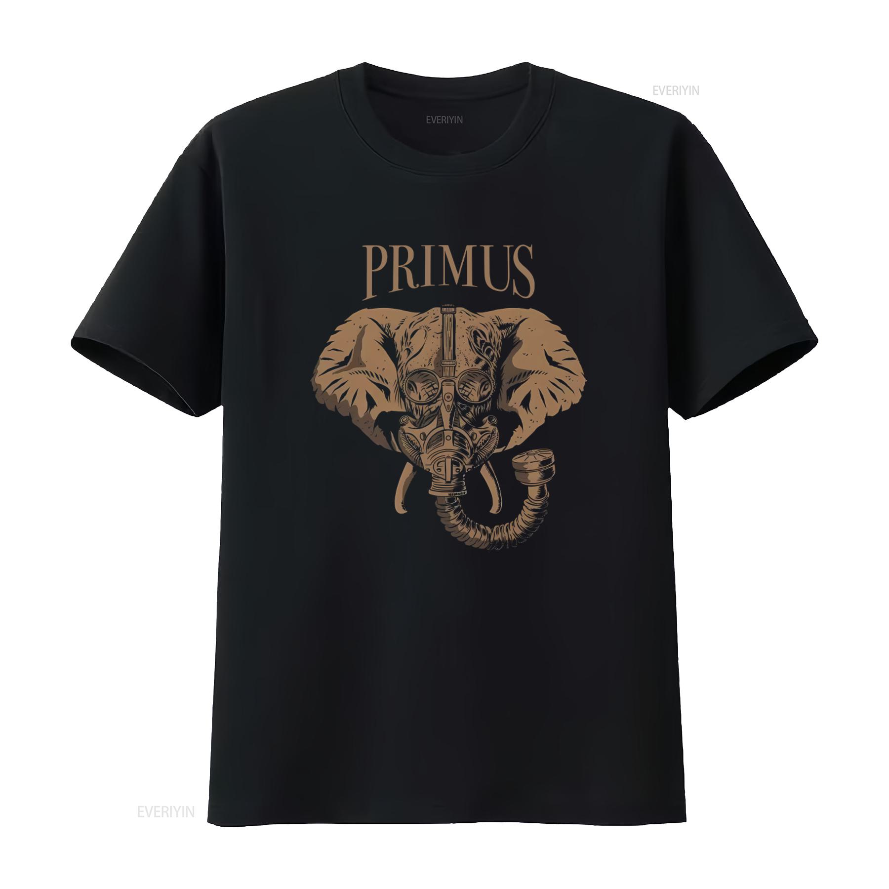 

Cotton T Shirt Primus Steampunk Elephant Design Les Claypool Larry LaLonde Tim Alexander vintage Washed Breathable Casual 4XL