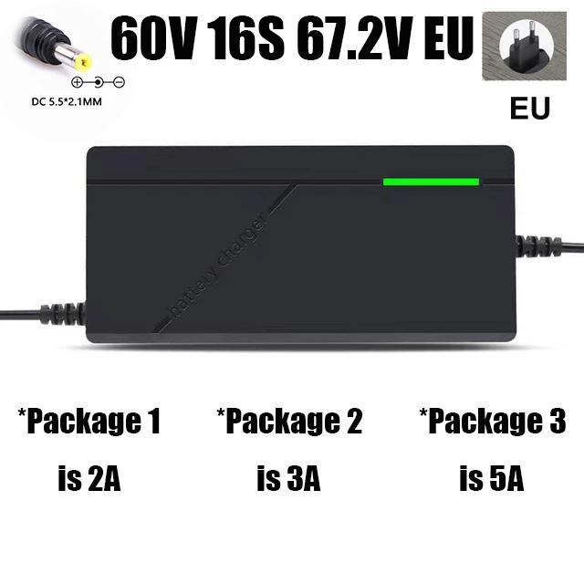 12V 24V 36V 48V 60V 72V Charger Lithium Li-ion Battery Pack 12.6V 29.4V 42V 54.6V 67.2V 84V  Smart Fast Charging Plug Charger