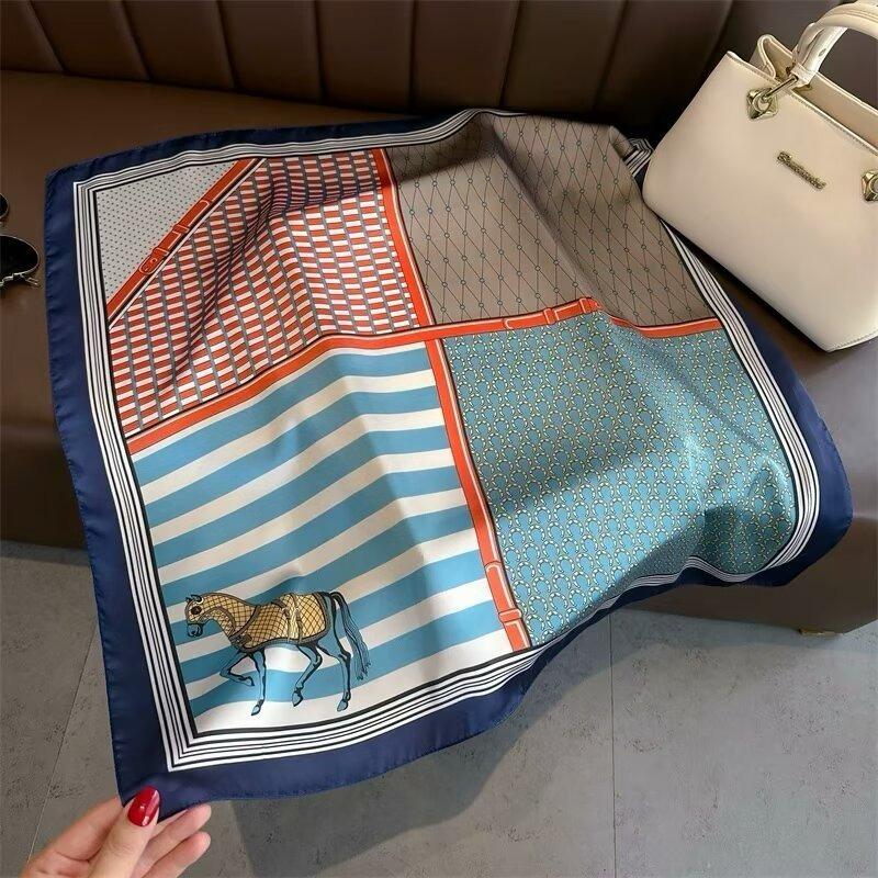 70 silk scarf square scarf high sense fashion versatile professional simulation silk small scarf versatile printed women's silk scarf