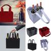 2Pieces 6 Bottle Wine Bag Nonwoven Felt Fabric with Dividers and Handle Wine Bottle Carriers Handbag for Camping Picnics