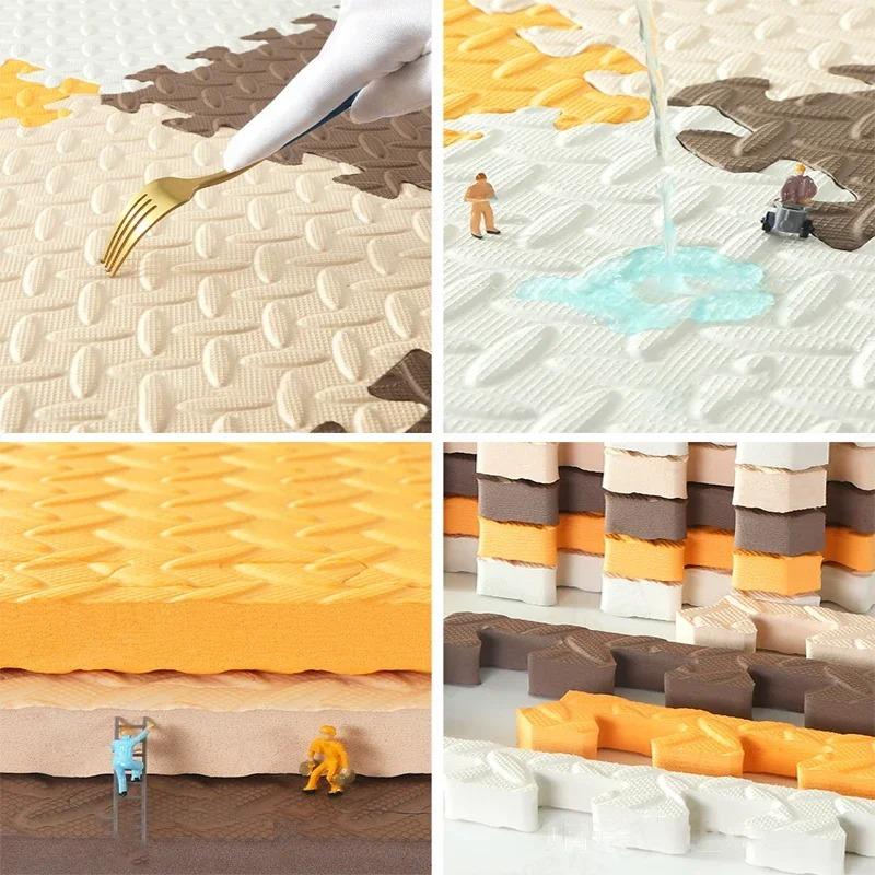 30x30cm EVA Kids Foam Play Mat Thickened Interlocking Puzzle Floor Mat for Crawling Bedroom Home Non Slip Soft Summer Carpet Rug
