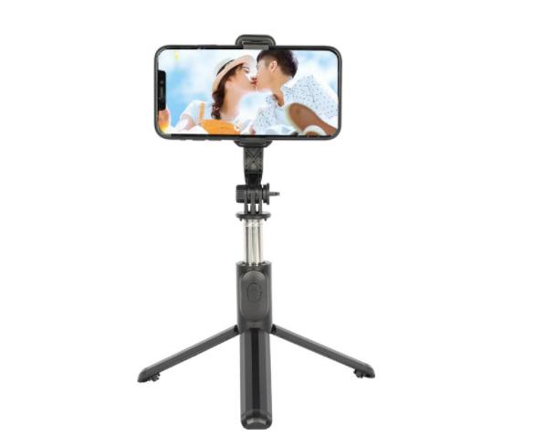 Remote Shutter Extendable Selfie Stick Tripod Stand Aluminum Alloy with Detachable Desktop Tripod Phone Holder for Live