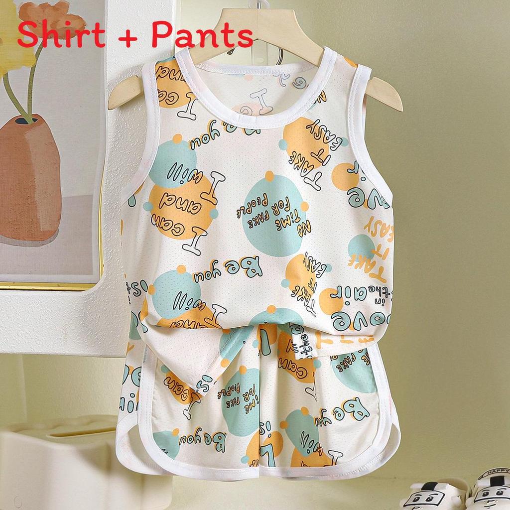 Childrens Summer Tank Top Shorts Set With Breathable Polyester Fabric For Active Kids
