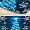 4Pcs Bathroom Shower Curtain Set Christmas Crystal Snowflake Pattern Bathroom Curtain With 12 Hooks Non Slip Rugs Toilet Cover Mat Bathroom Partition