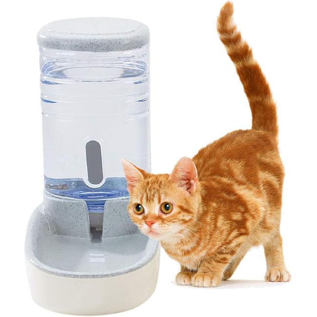 kathson Gravity Dog Water Dispenser Automatic Cat Drinking Water Station 1 Gallon Large Capacity Puppy Water Bowl for Small and Medium Dogs Cats Blue