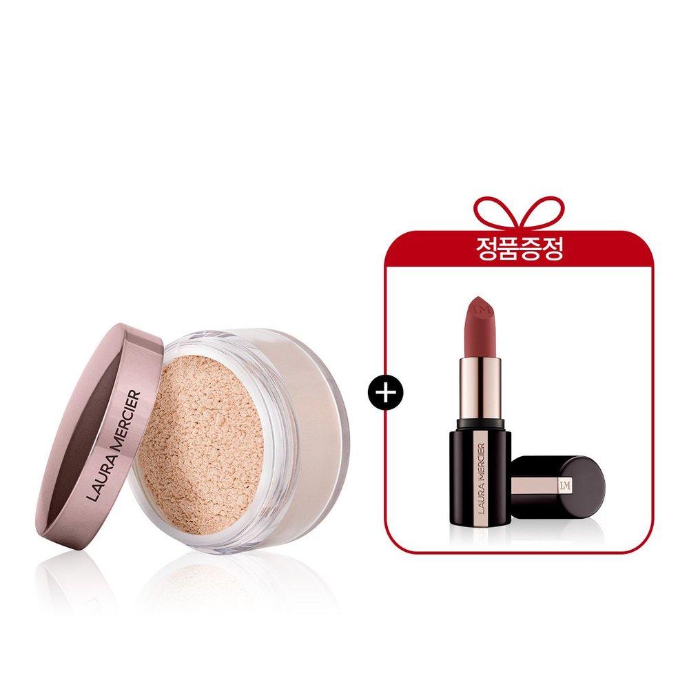 Translucent Loose Setting Powder Tone-Up Rose (+Caviar Matte Lipstick Rosewood Silk)