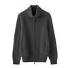 Women's Elegant Cashmere Cardigan: Winter 2026, Double Zipper, Loose Fit, Lapel Base Layer, Warm Outerwear
