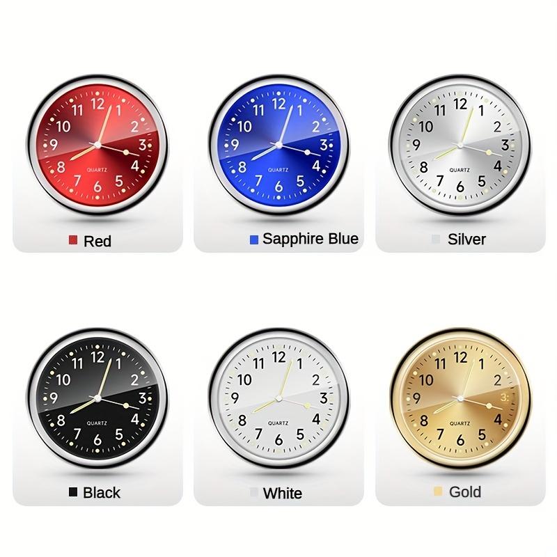 Elegant Universal Mini Quartz Car Clock: Easy Stick-On, Glow Feature for Night Visibility & Luxurious Interior Aesthetics