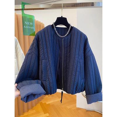 2025 Spring/Autumn Korean Chic Plus Size Quilted Loose Cotton Jacket for Women