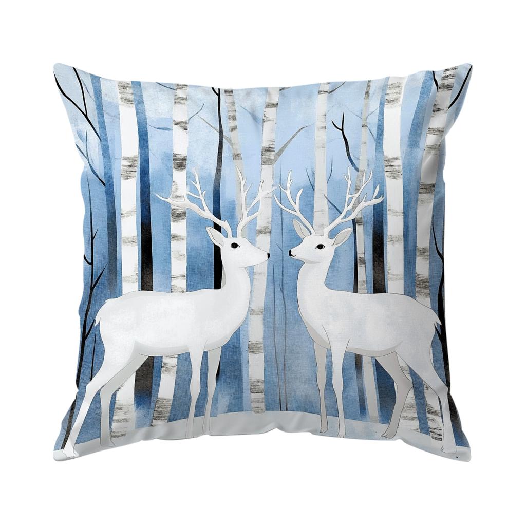 Christmas Reindeer Pillowcase Bedroom Sofa Cushion Cover 100% Polyester Living Room Cushion Pillowcase Home Decor