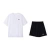 Li Ning Versatile Fashion Loose Breathable Short Sleeve Comfortable Shorts Casual Sports Suit Men suit White Black W775-4+V236-1