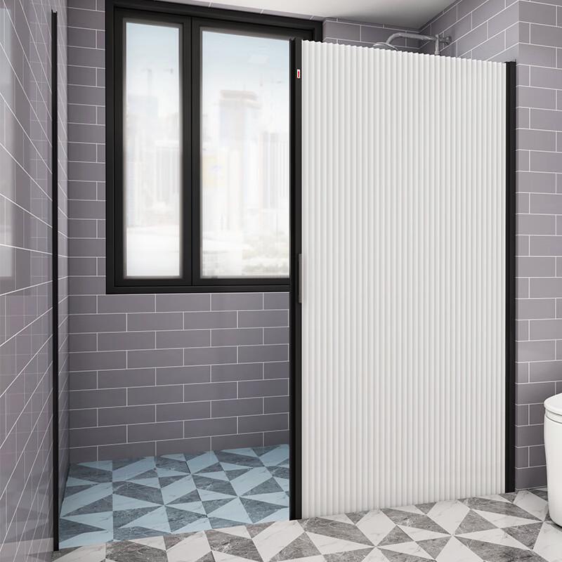 Yipan Frosted Black Frame Waterproof Shower Curtain