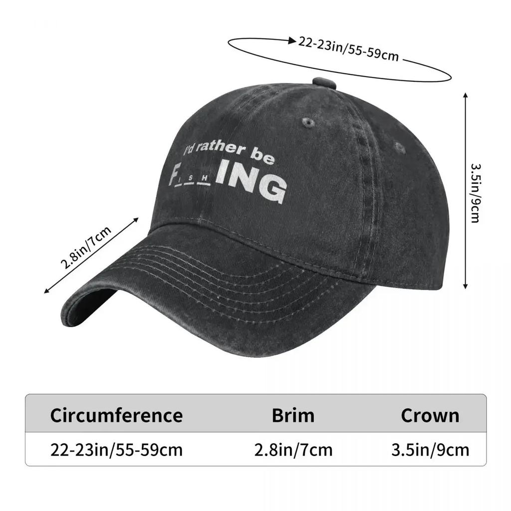 Funny Fishing Theme Outfits Unisex Baseball Caps Fish Fisherman Gift Distressed Washed Hats Cap Vintage Outdoor Fishing Cap