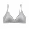 Women Thin Strap Deep V Backless Wireless Gathering Triangle Cup Bra
