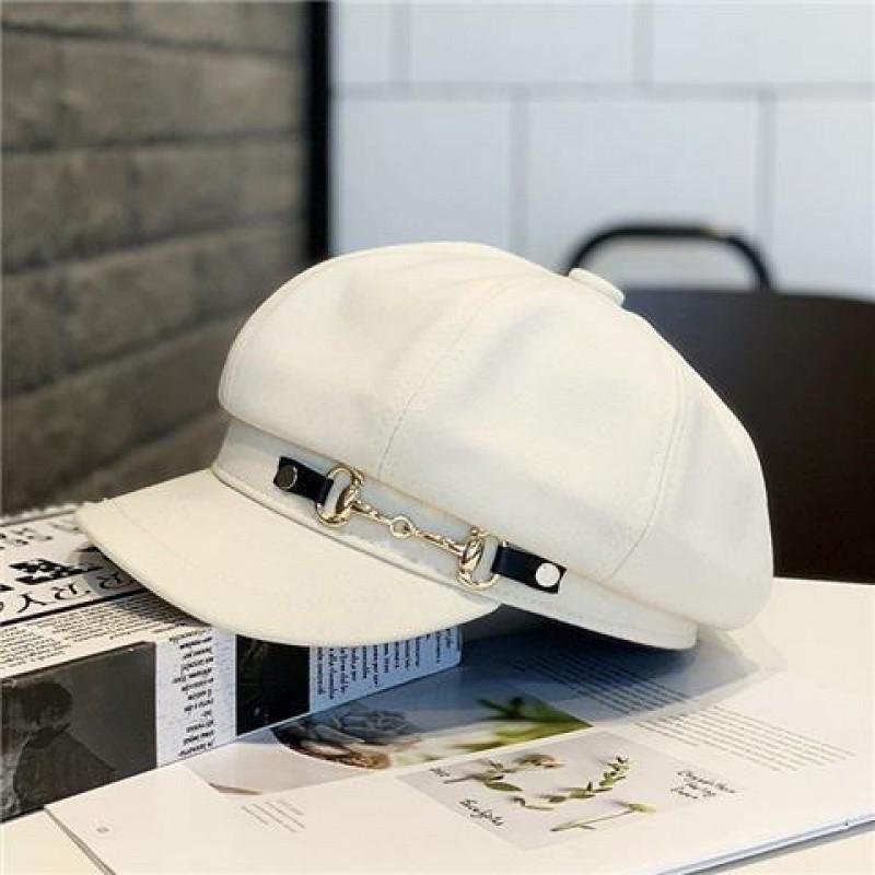 New Internet celebrity beret female autumn and winter British retro sunscreen newsboy hat foreign fashion sweet octagonal hat
