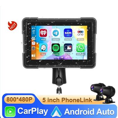 5 Inch Portable Motorcycle Wireless Carplay & Android Auto IPX7 Video Recorder Bluetooth DVR 5.0 Display Screen Navigator