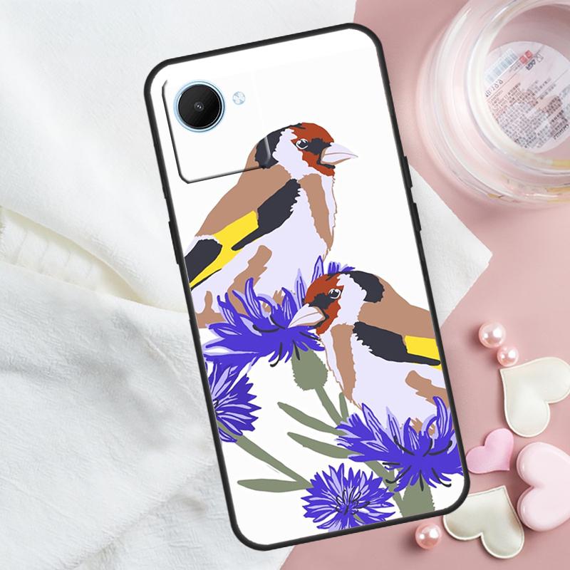 

European Goldfinch For Realme 14 Pro Plus 10 11 12 13 GT 7 Pro GT 5 6 6T C67 C61 C53 C51 C21Y C25S C75 C55 Case Realme 12 Pro
