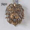 Wall Sculpture for Living Room Lion Sculpture, Resin Retro Bronze Decorative Art, 3D Animal Head Modern Artistic Accents Figurine, Hollow Hanging