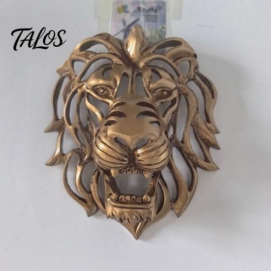 Wall Sculpture for Living Room Lion Sculpture, Resin Retro Bronze Decorative Art, 3D Animal Head Modern Artistic Accents Figurine, Hollow Hanging