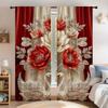 2pcs Elegant Swan & Floral Curtains with Rod Pocket – for Bedroom   Office & Living Room Decor