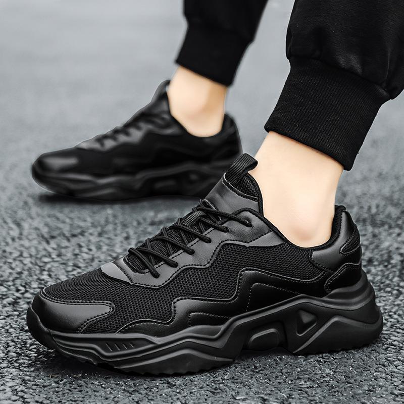 Autumn Platform Shoes Men's Low-top Mesh Shoes Teen Student Sports Shoes Dad Shoes Mesh Casual