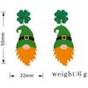 St. Patrick's Day Acrylic Gnome Earrings Green Irish Shamrock Dangle Earrings for Women Saint Patrick's Day Jewelry Gift