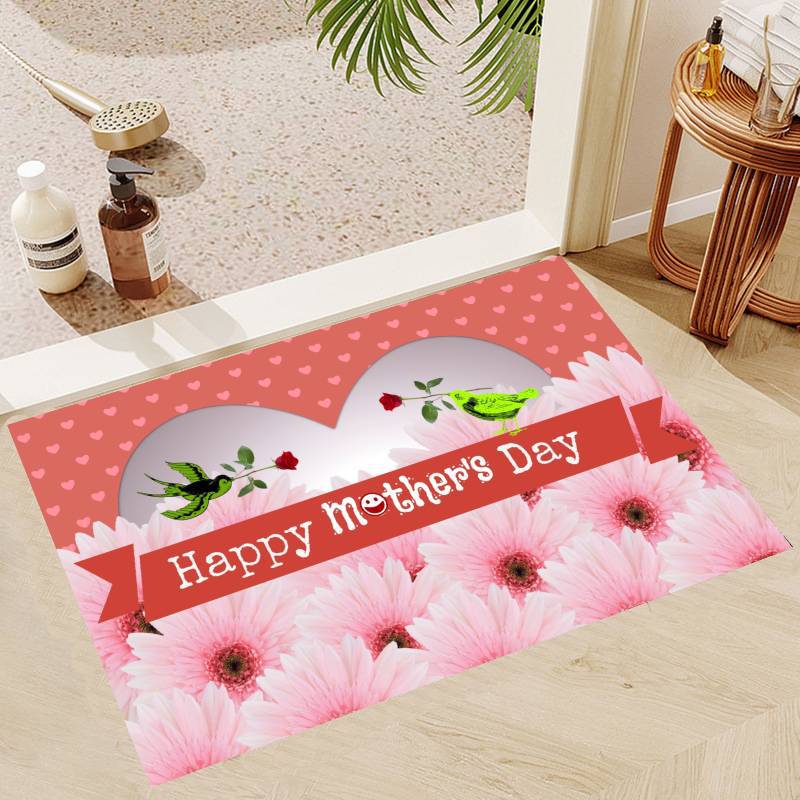 Mother's Day Theme Floor Mat Door Mat Washable Non-Slip Living Room Sofa Chairs Area Mat Kitchen Doormat Area Rug KId Play Mats