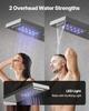 VEVOR Shower Panel Tower System with Rainfall Waterfall Shower Head, LED, 53 in Brushed Stainless Steel Shower Column, 5-Function Faucet