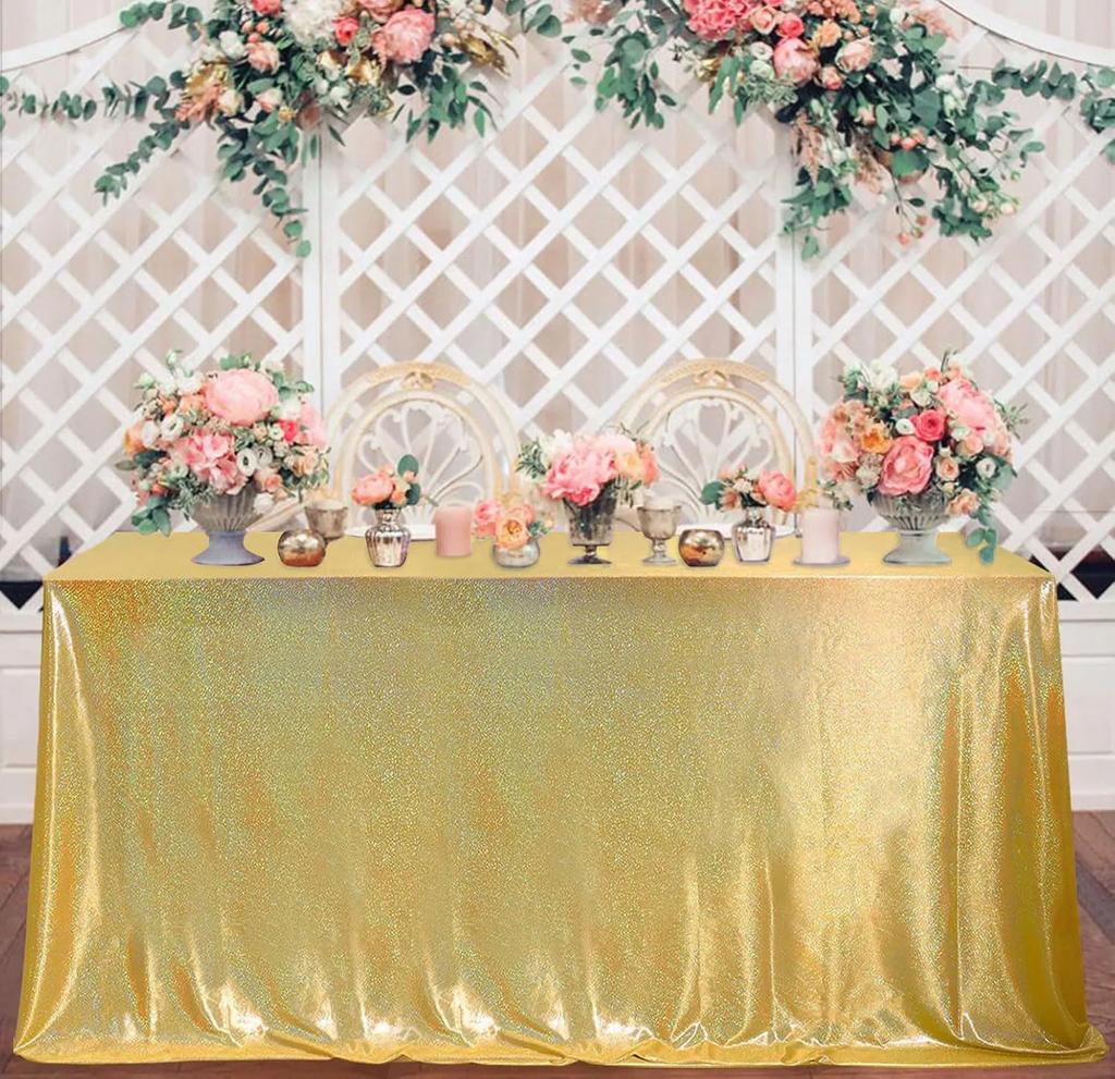 Sparkle Glitter Laser Sequin Tablecloth Party Rectangle Table Cover For Wedding Baby Shower Birthday Cake Table Holiday Banquet
