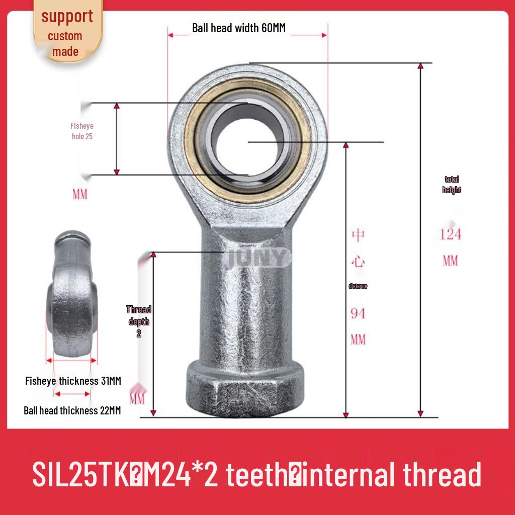 Spherical Plain Bearings: Universal Joint Ball Joint Rod End, Internal SI, External SA, Sizes 5-40