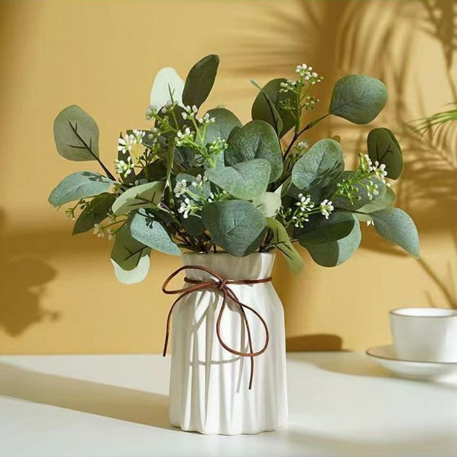 20/40/60pcs Mix Eucalyptus Leaves Stems Bulk Artificial Eucalyptus Leaves Artificial Green Plant Set for Wedding Home Gift Decor