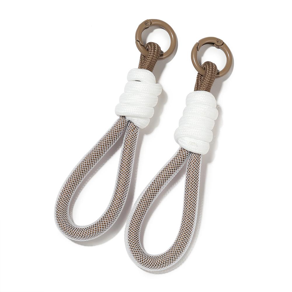 

1pc Colorful Braided Keychain Hanging Rope Mobile Phone Lanyard Strap Keychain DIY Accessories Spring Gate Anti-Lost Car Keyring кавовий
