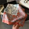 Luxury 2025 Floral Print Square Silk Scarf for Women Hijab Hair Bands 70cm Neckerchief Female Satin Shawl Ribbon Headband