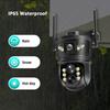 12MP 6K WiFi IP 10X Zoom Three Lens Outdoor PTZ Camera Auto Tracking 4K Video Surveillance Security Protection