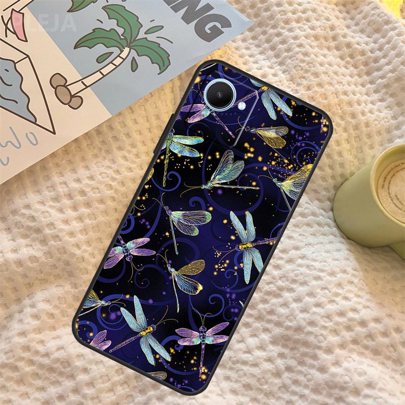 Dragonfly Animal Art Case For Realme C67 C63 C55 C51 C75 C61 C53 C35 C65 C71 11 12 13 14 15 Pro Plus GT6 GT7 Pro
