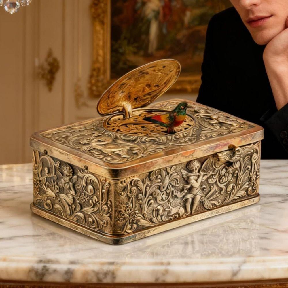 Vintage Singing Bird Music Box Elegant Mechanical Music Box Wind Up Music Box  Home Decoration