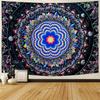 Amonercvita Blacklight Tapestry Trippy Mandala Tapestries UV Reactive Galaxy Stars Tapestry Psychedelic Neon Tapestries Wall Hanging Hippie Black