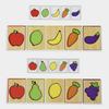 Wooden Montessori Early Education Fruit Vegetable Pairing Puzzle Kids Color Recognition Game Educational Toys For Children