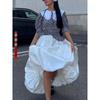 Western Style Spring New Balloon Skirt Fashion Casual Simplicity Solid All-Match High Waist Pettiskirt Skirt