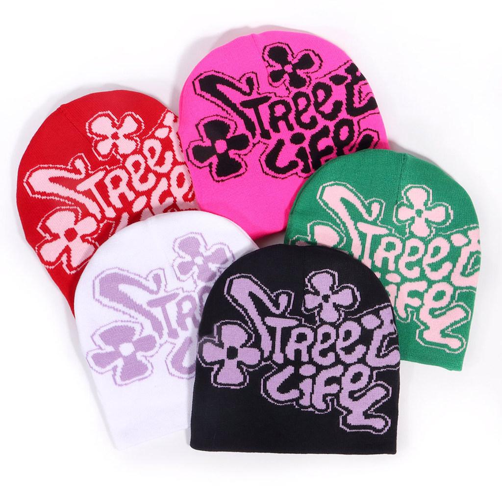 Design Letter Unisex Winter Hat With No Brim Cozy Thermal Feel For Cold Seasons