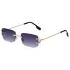 Retro Rimless Square Ocean Lens Sunglasses - Fashionable Cut-Edge Design