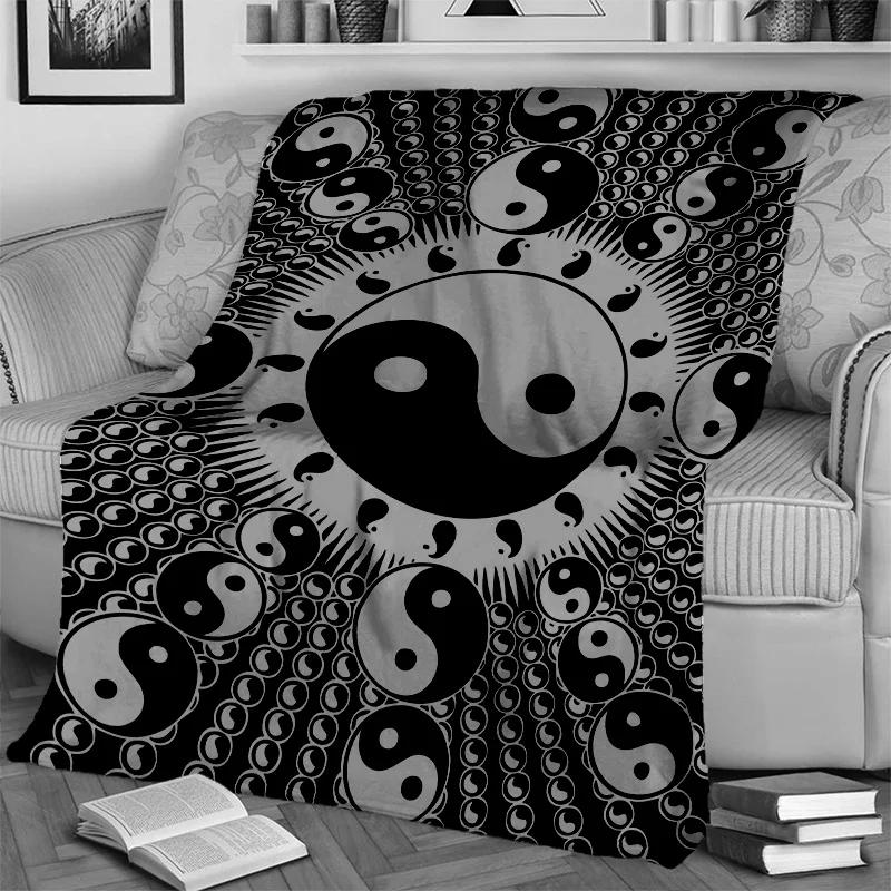 Chinese 3D Tai Chi Bagua Yin Yang  Blanket,Soft Throw Blanket for Home Bedroom Bed Sofa Picnic Travel Office Cover Blanket Kids