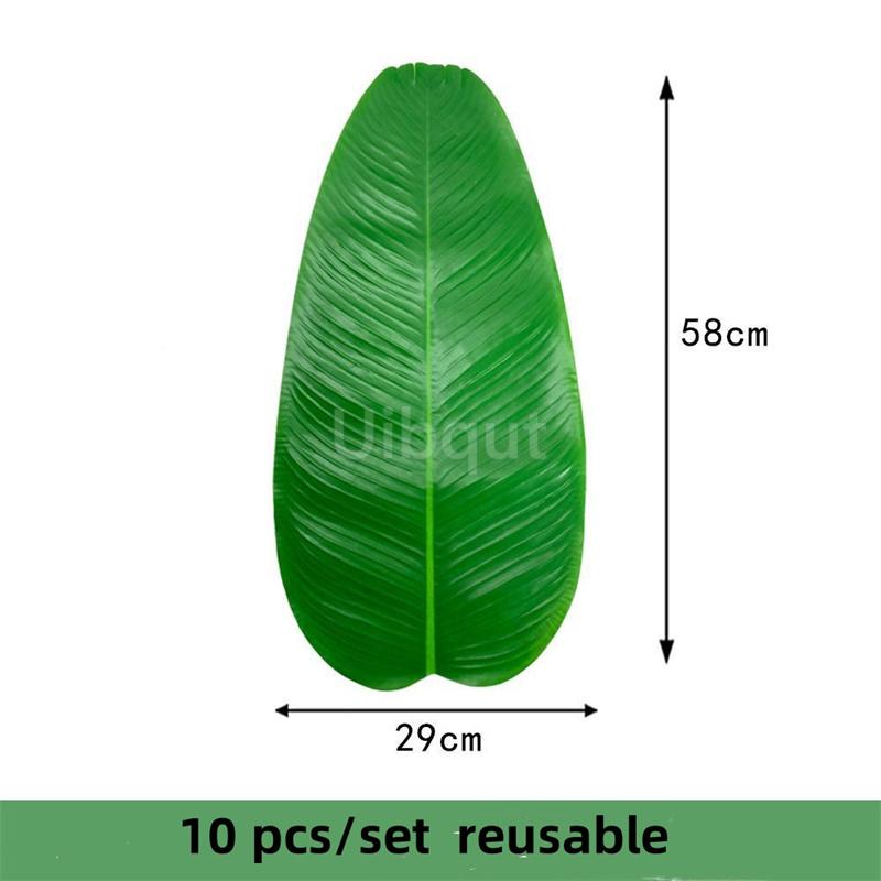 10 pcs set reusable Banana lotus leaf Leaf Placemats Table Decoration Heat Resistant Coasters Faux Pad Dining steak plate Mats