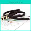 Buckle Metal Geometric Decoration Women Slim Waist Belt Versatile For Daily Use