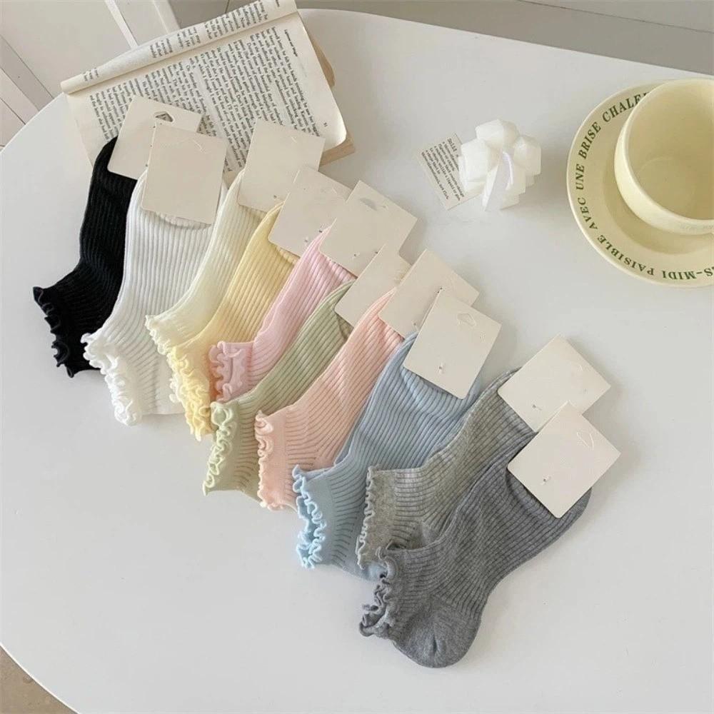 Ruffle Ankle Socks Mid-calf Mesh Tube Socks Korean Fashion Women's Socks Kids Girls