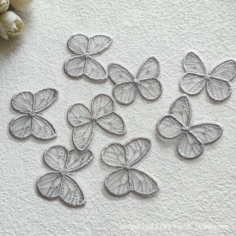 4cm Embroidered Butterfly Organza Hair Clip DIY Accessory